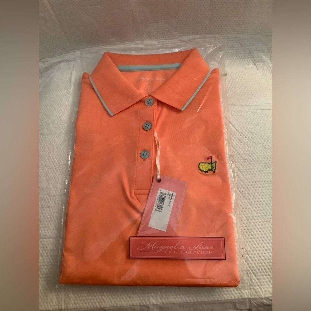 Magnolia Lane Tech UPF 50+ Golf Polo Shirt in Coral Color​​​​​​​ - Picture 4 of 7